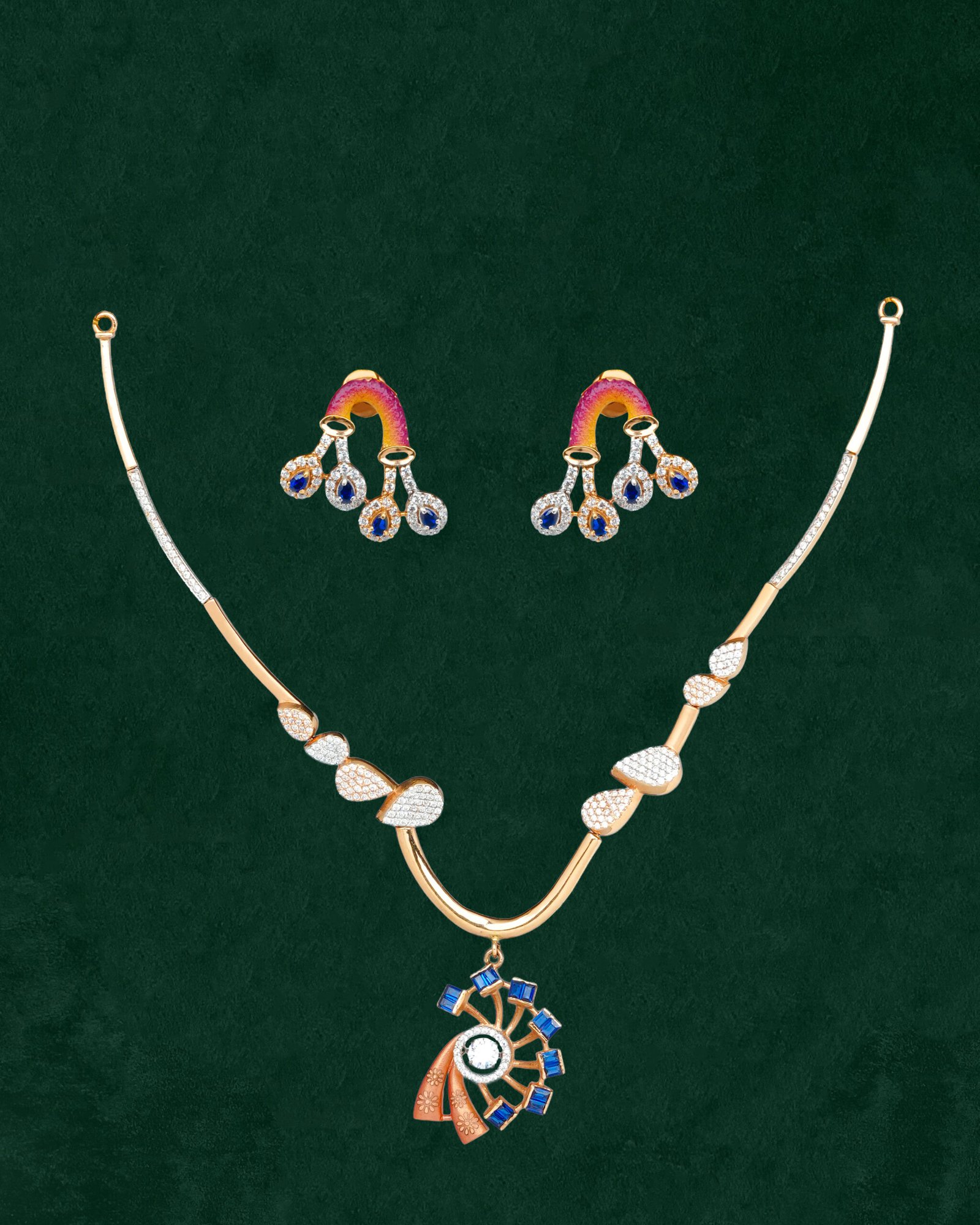 Rose Gold Necklace Set