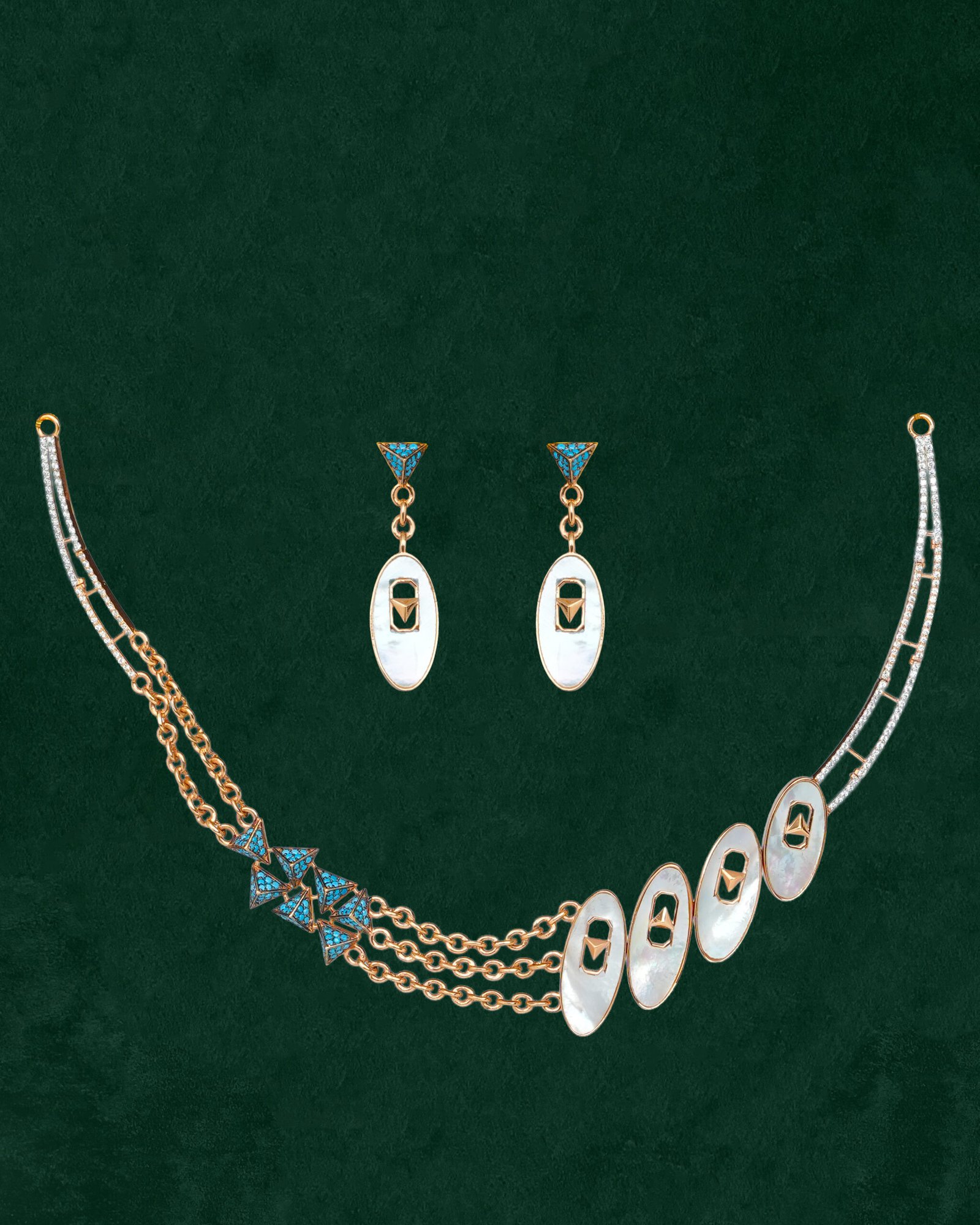 Rose Gold Necklace Set